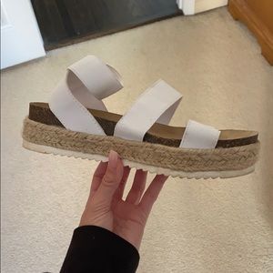 White strap platform sandals